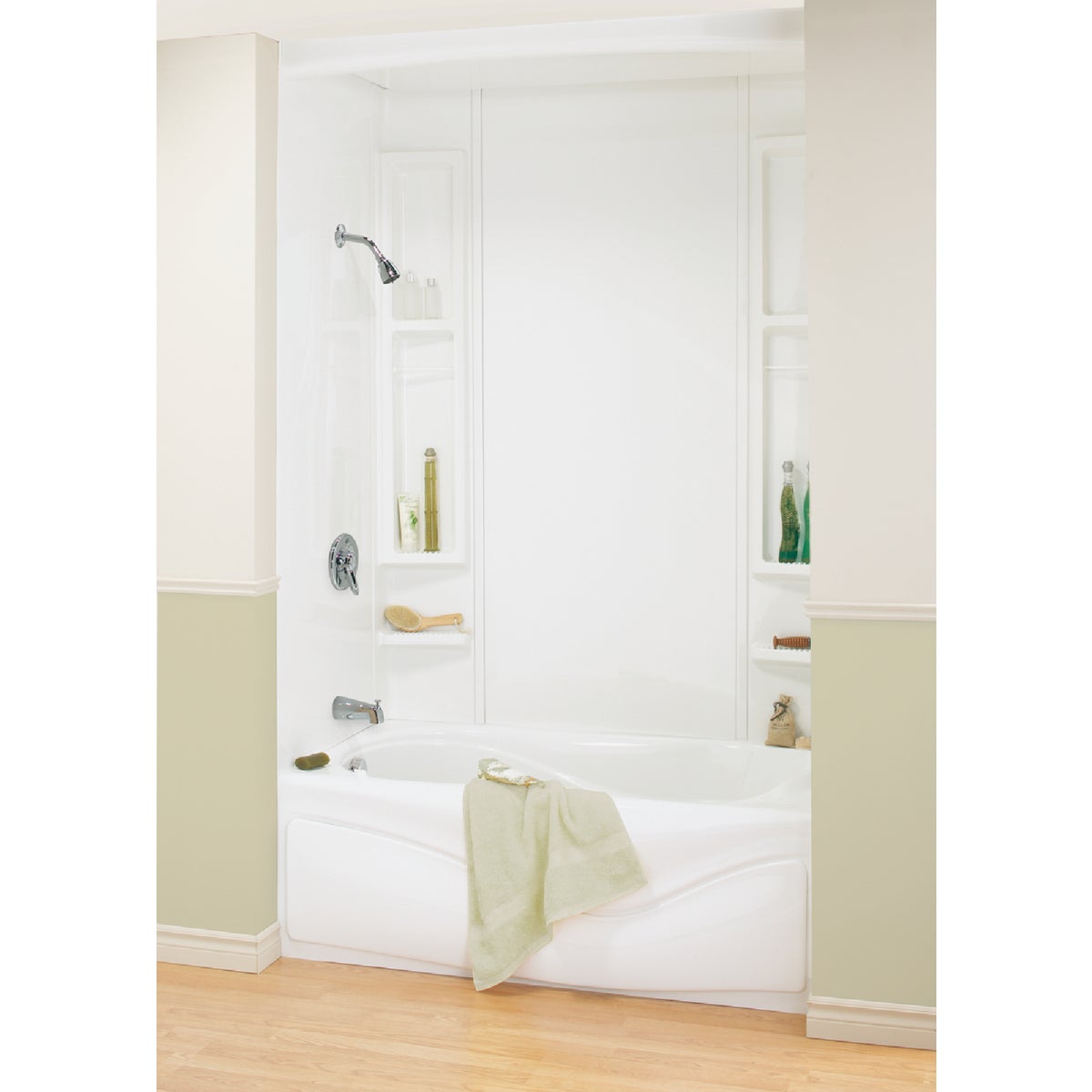 Maax Finesse 61 In. L x 33-1/2 In. W x 80 In. H 5-Piece Glue Up Tub Wall Surround in White