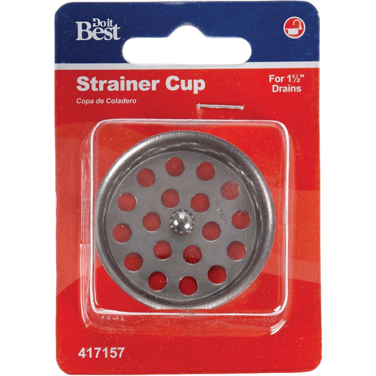 Do it 1-1/2 In. Chrome Removable Strainer Cup with Post Image 2