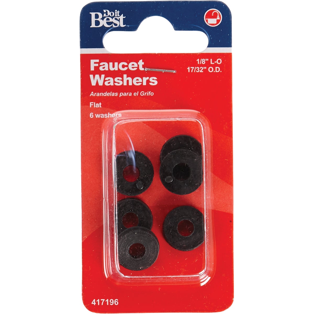 Do it Best 17/32 In. Black Flat Faucet Washer (6 Ct.) Image 2