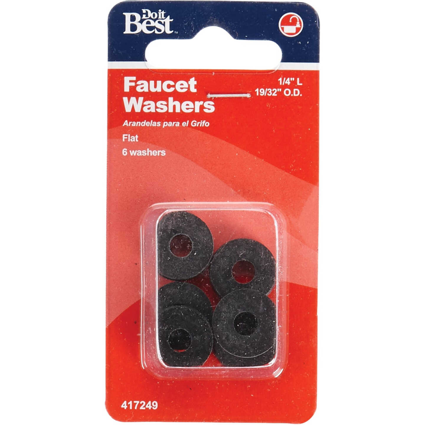 Do it Best 19/32 In. Black Flat Faucet Washer (6 Ct.) Image 2
