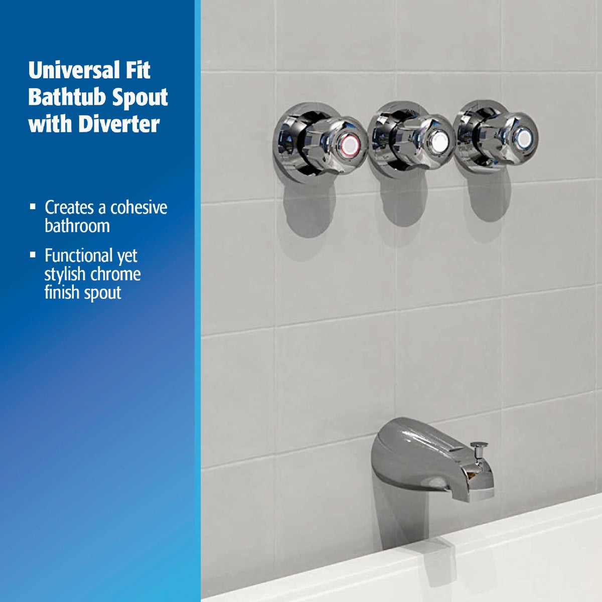 Do it Best Universal Fit Chrome Bathtub Spout with Diverter Image 6