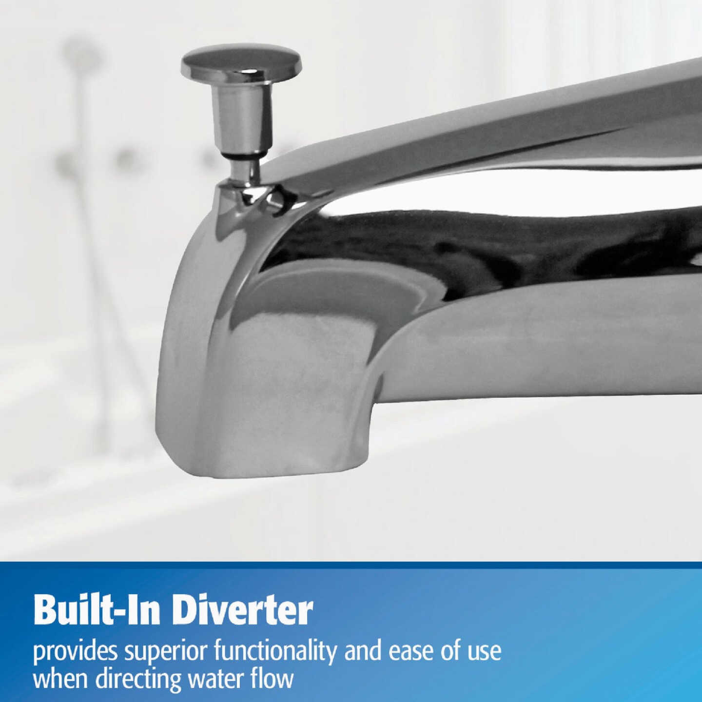 Do it Best Universal Fit Chrome Bathtub Spout with Diverter Image 2