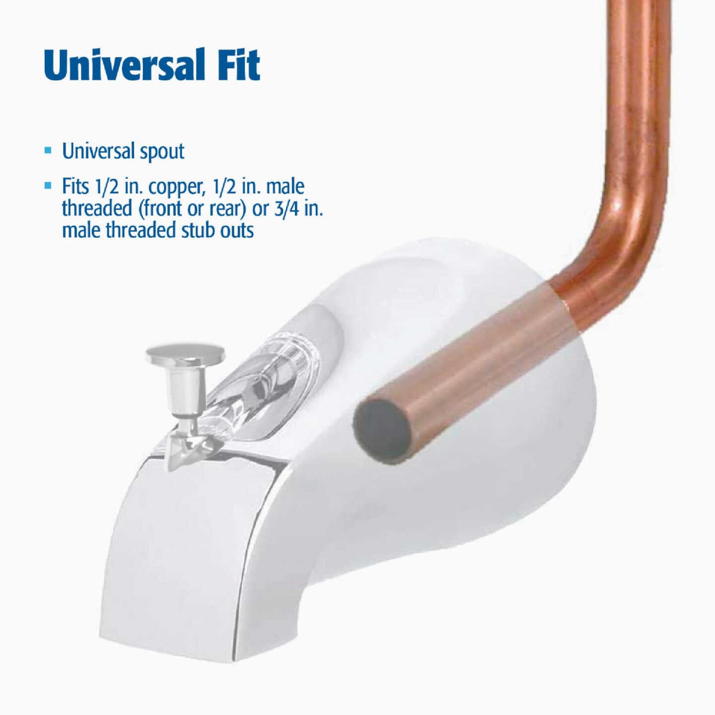 Do it Best Universal Fit Chrome Bathtub Spout with Diverter Image 3