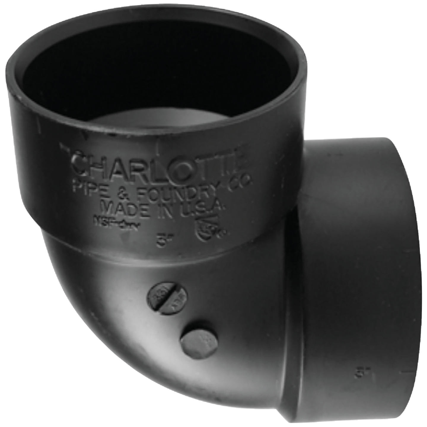 Charlotte Pipe 1-1/2 In. Hub x Hub 90 Deg. Vent ABS Elbow (1/4 Turn) Image 1