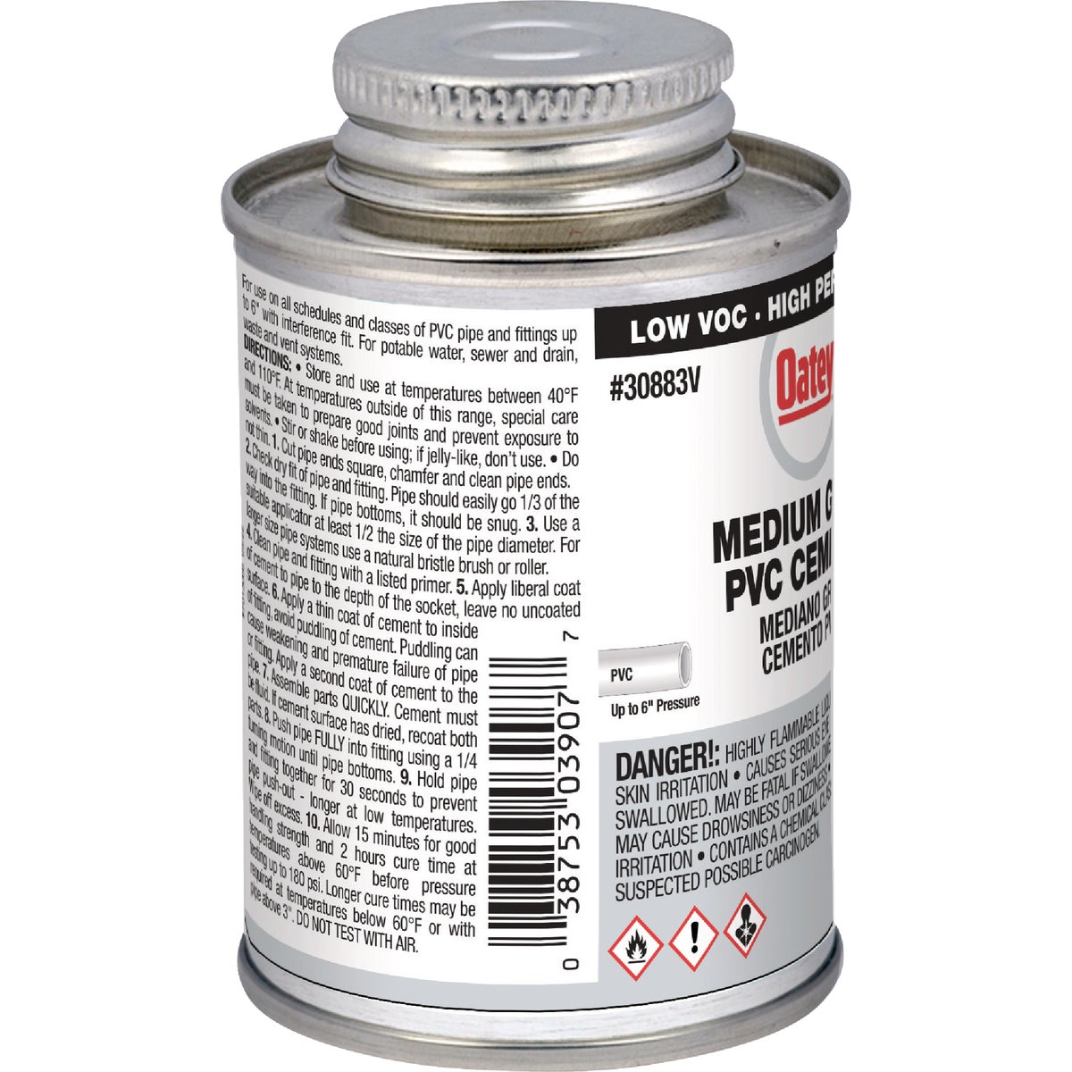 Oatey 4 Oz. Low Voc Gray PVC Cement Image 2