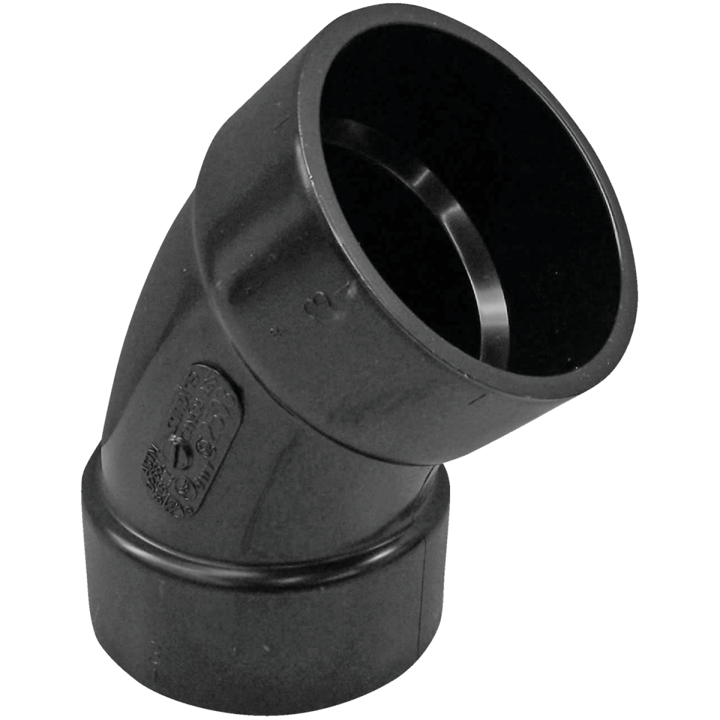 Charlotte Pipe 3 In. Hub x Hub 45 Deg. ABS Elbow (1/8 Bend) Image 1