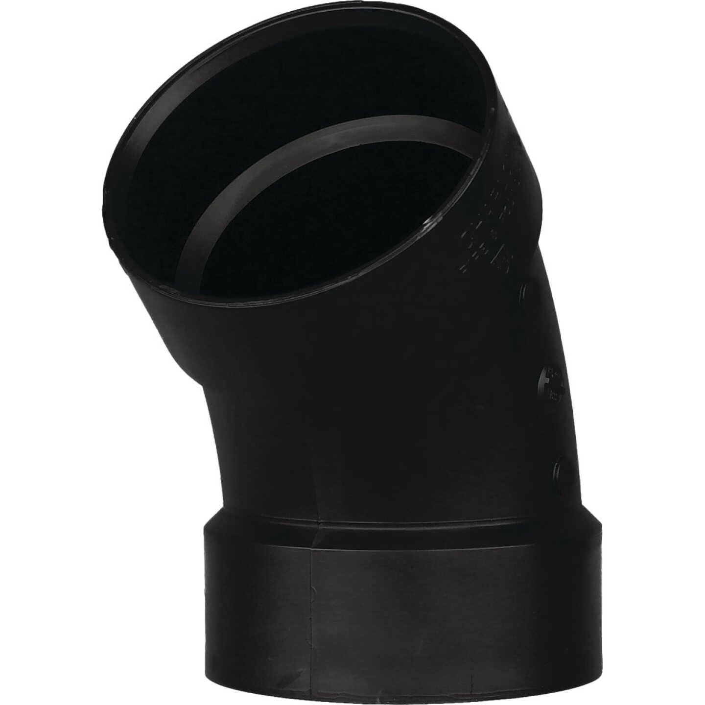Charlotte Pipe 4 In. Hub x Hub 45 Deg. ABS Elbow (1/8 Bend) Image 1