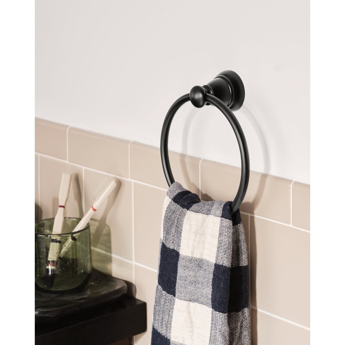 Moen Banbury 6 In. Towel Ring, Matte Black Image 2