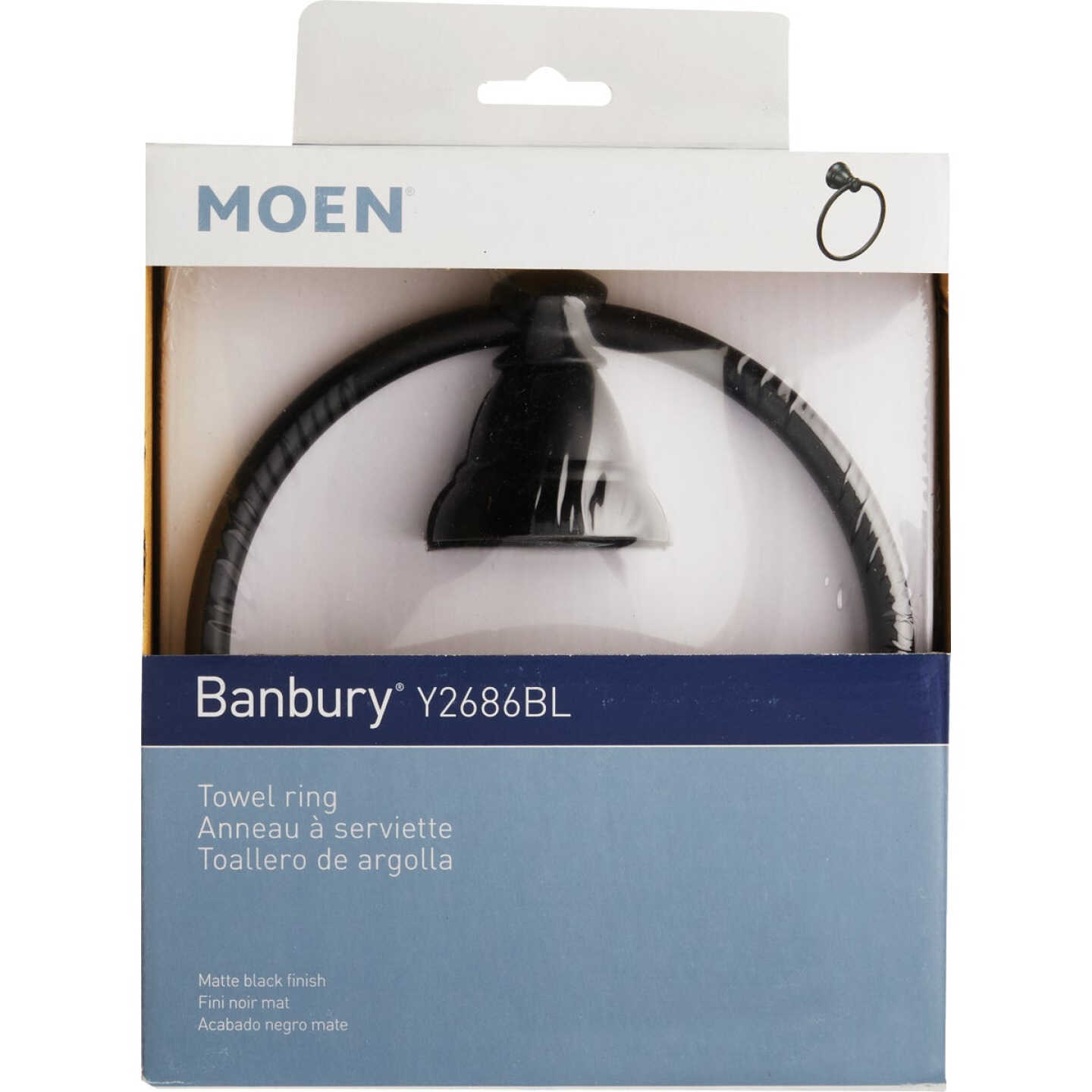 Moen Banbury 6 In. Towel Ring, Matte Black Image 3