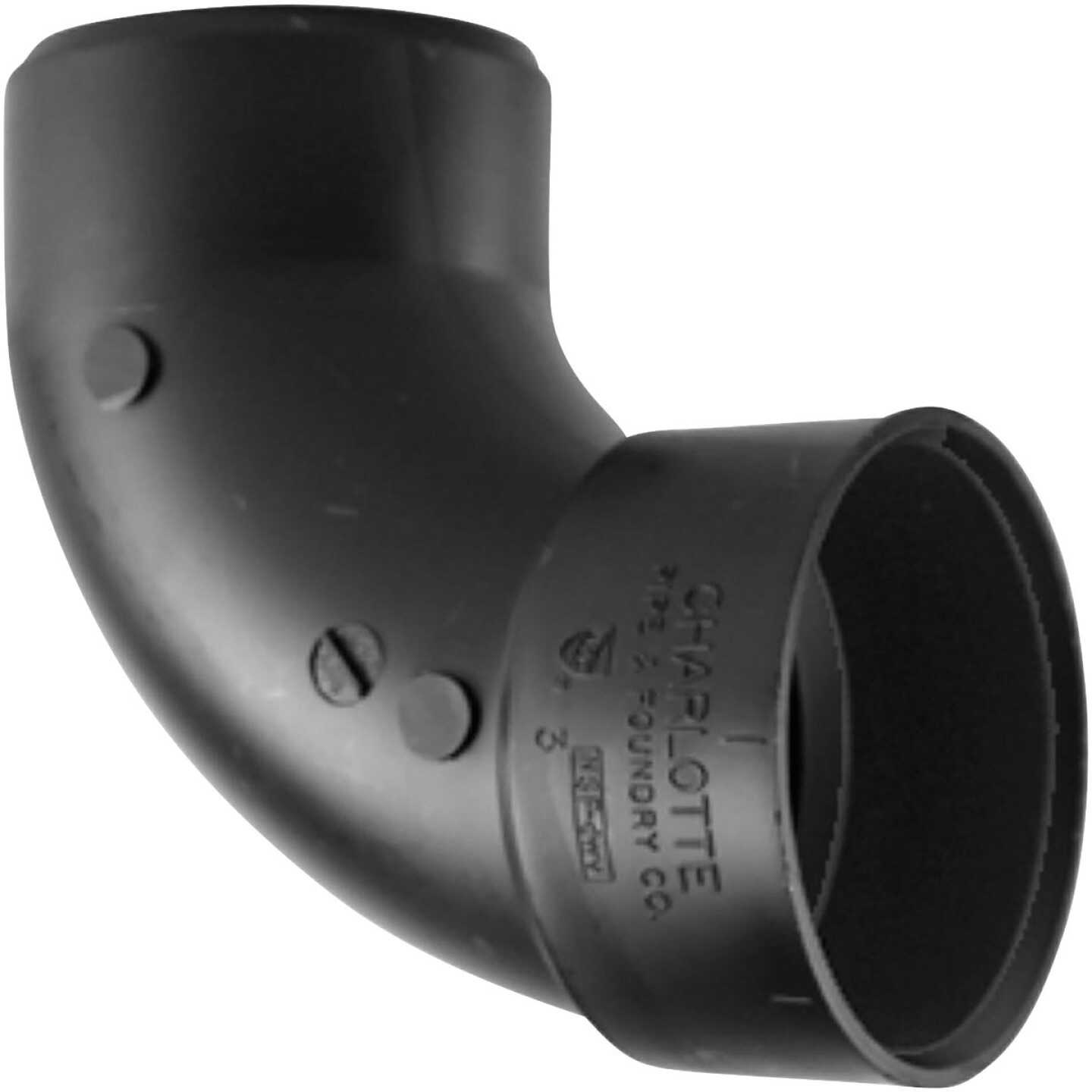 Charlotte Pipe 3 In. Hub x Spigot 90 Deg. Sanitary Street ABS Elbow (1/4 Bend) Image 1