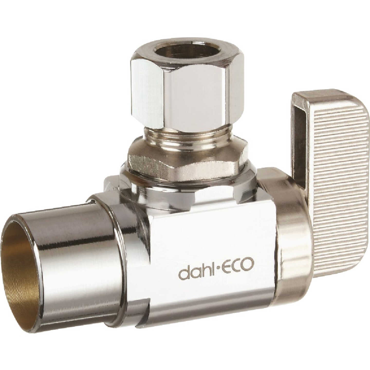 dahl 1/2 In. Female Solder x 3/8 In. OD Comp Angle Plated Supply Stop Image 1
