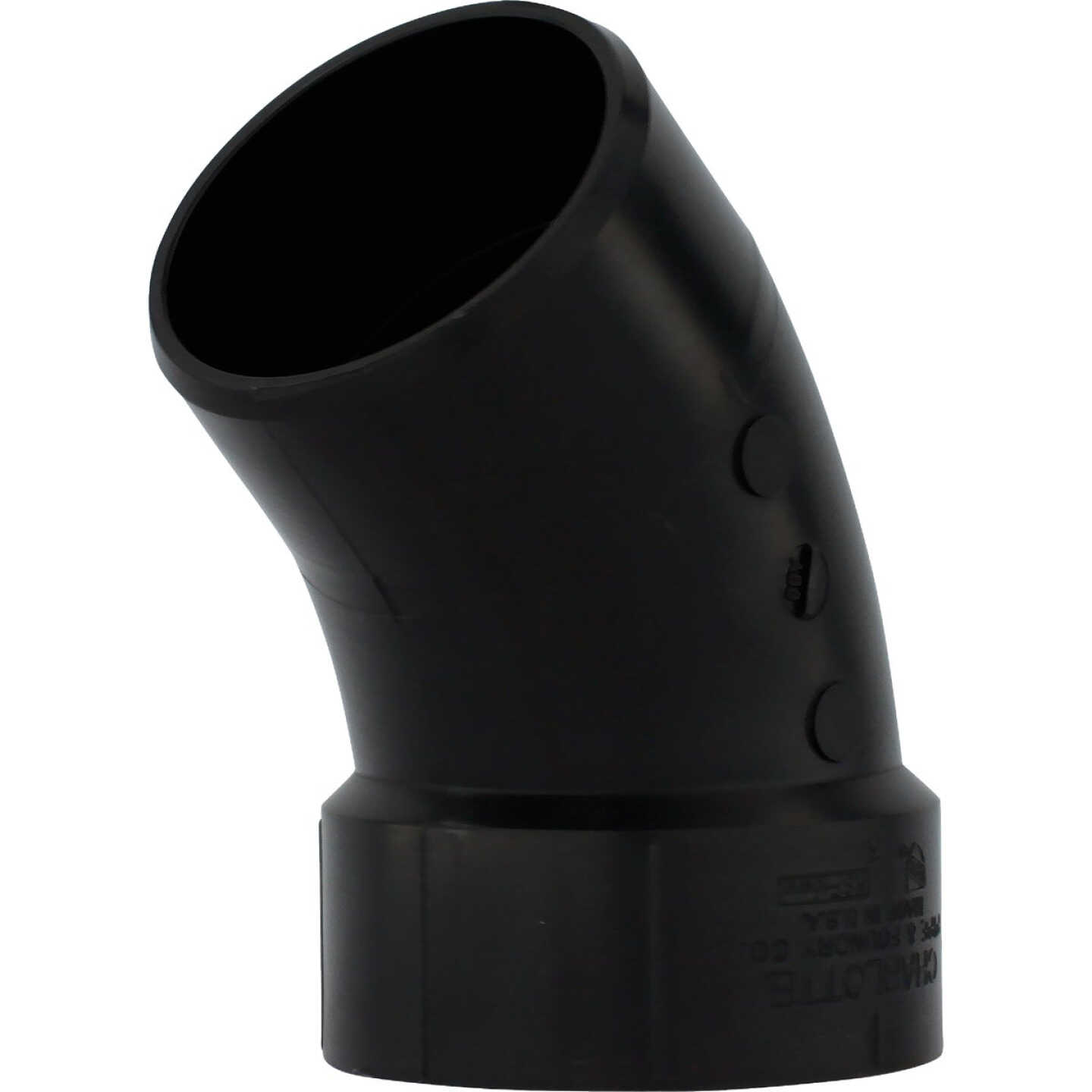 Charlotte Pipe 3 In. Hub x Spigot 45 Deg. Street ABS Elbow (1/8 Bend) Image 1
