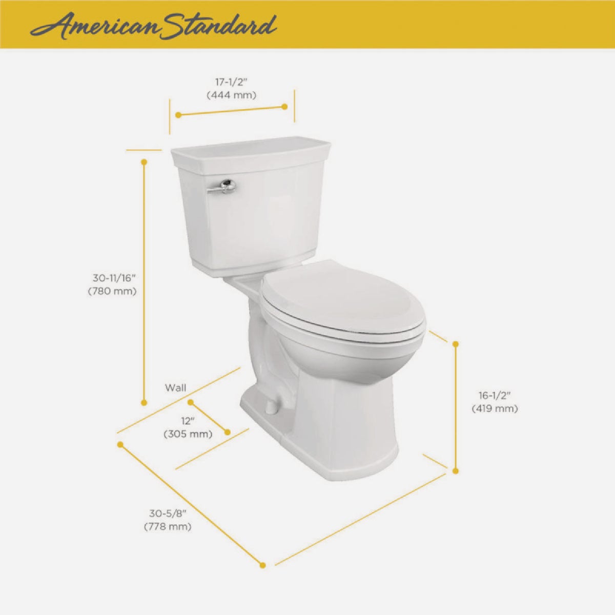 American Standard Astute VorMax Right Height White Elongated Bowl 1.28 GPF Complete Toilet Image 2