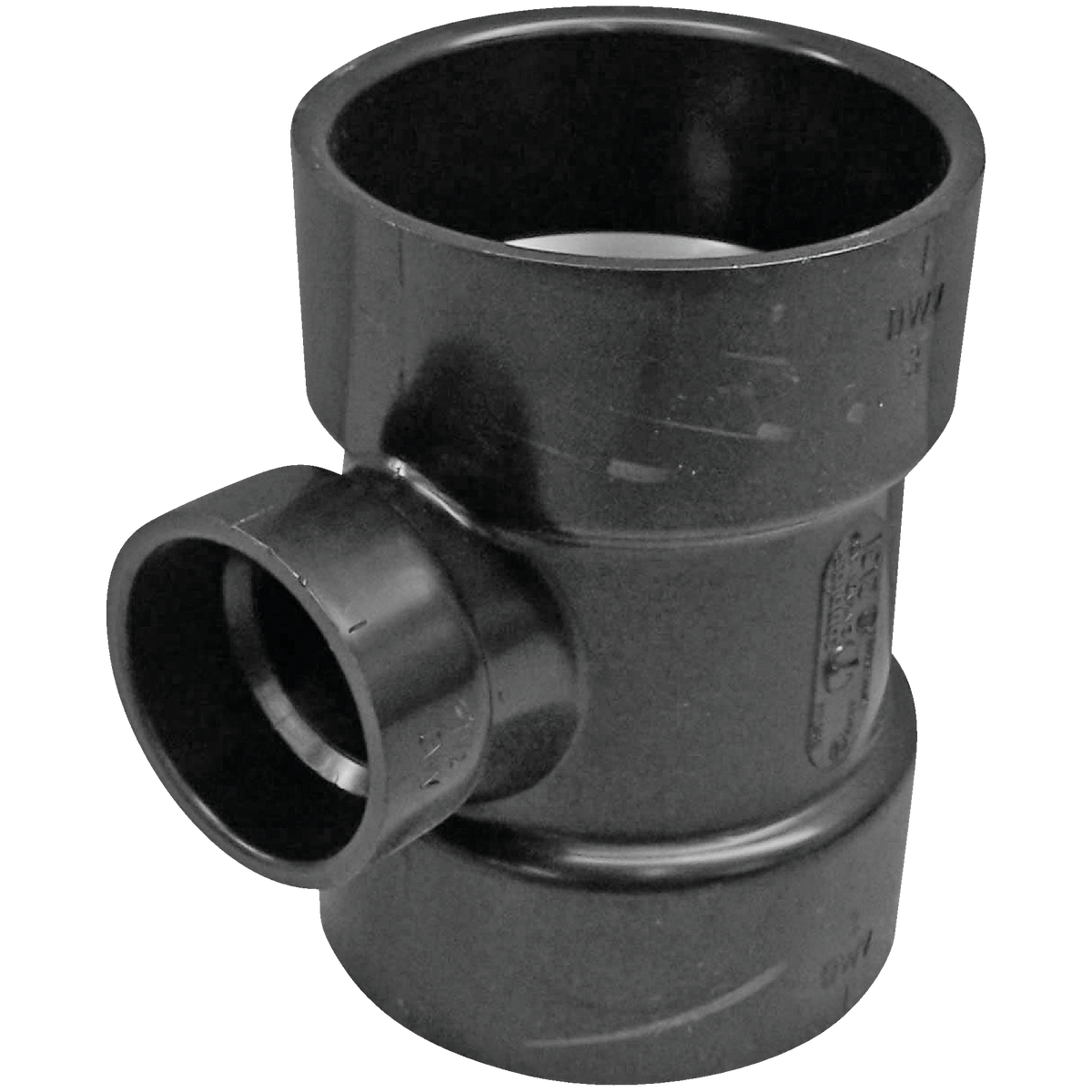 Charlotte Pipe 3 x 3 x 1-1/2 In. Hub x Hub x Hub Reducing Sanitary ABS Waste & Vent Tee