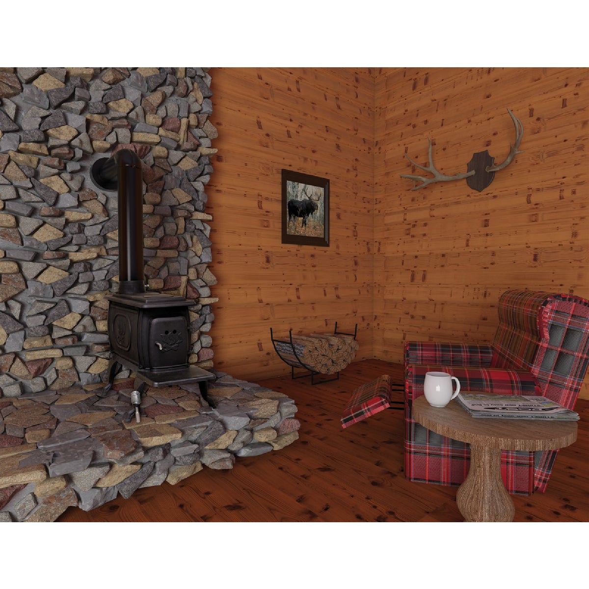 US Stove Logwood 900 Sq. Ft. Cast Iron Wood Stove Image 2