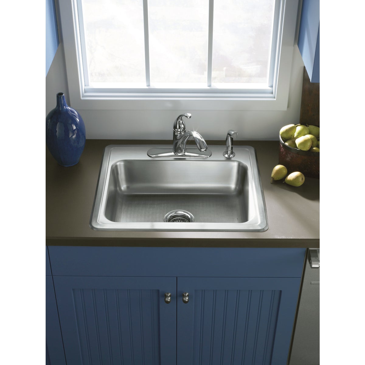 Sterling Middleton Single Bowl 25 In. x 22 In. x 6 In. Deep Stainless Steel Drop-In Kitchen Sink Image 2