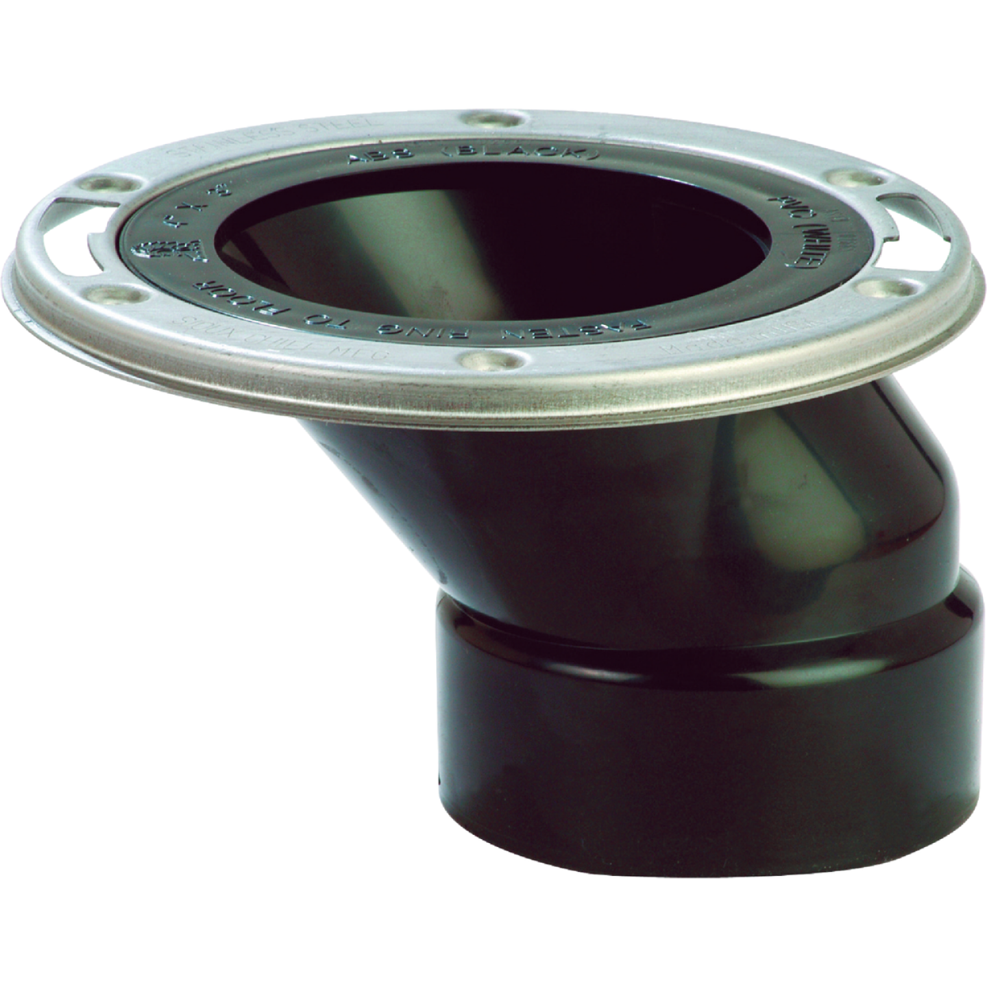 Sioux Chief FullFlush 3 In. Hub/Inside 4 In. ABS Offset Toilet Flange w/Stainless Steel Swivel Ring Image 1