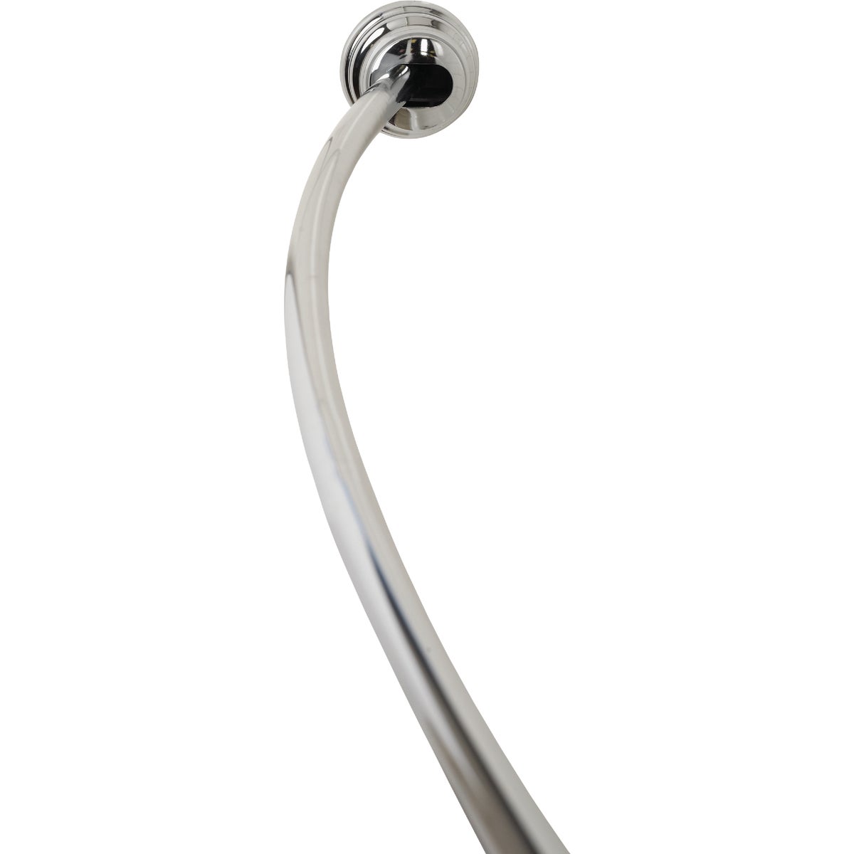 Zenith Zenna Home NeverRust 50 In. to 72 In. Adjustable Fixed or Tension Curved Shower Rod in Chrome Image 1