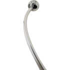 Zenith Zenna Home NeverRust 50 In. to 72 In. Adjustable Fixed or Tension Curved Shower Rod in Chrome Image 1