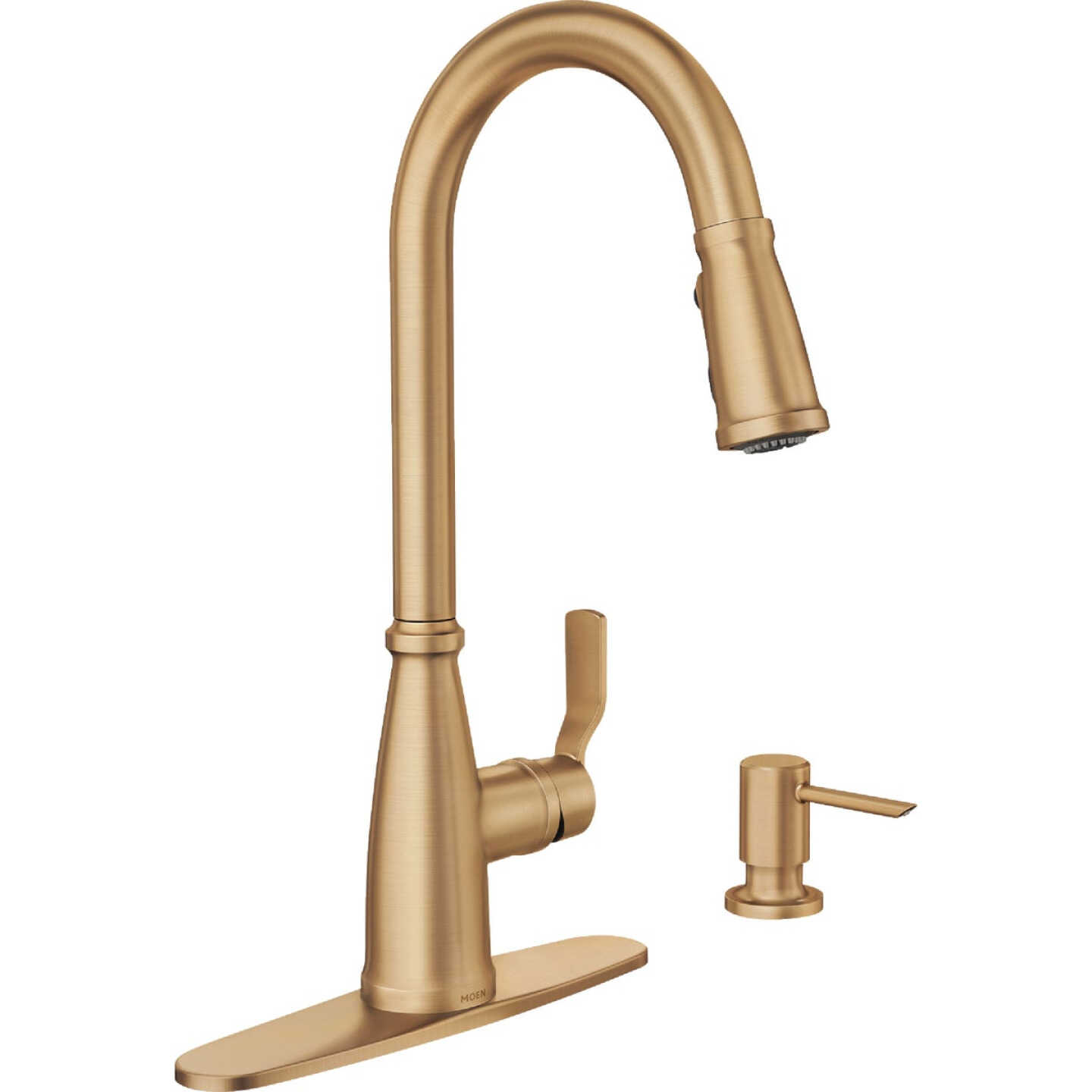 Moen Nolia 1-Handle Pull-Down High Arc Kitchen Faucet, Bronzed Gold Image 1