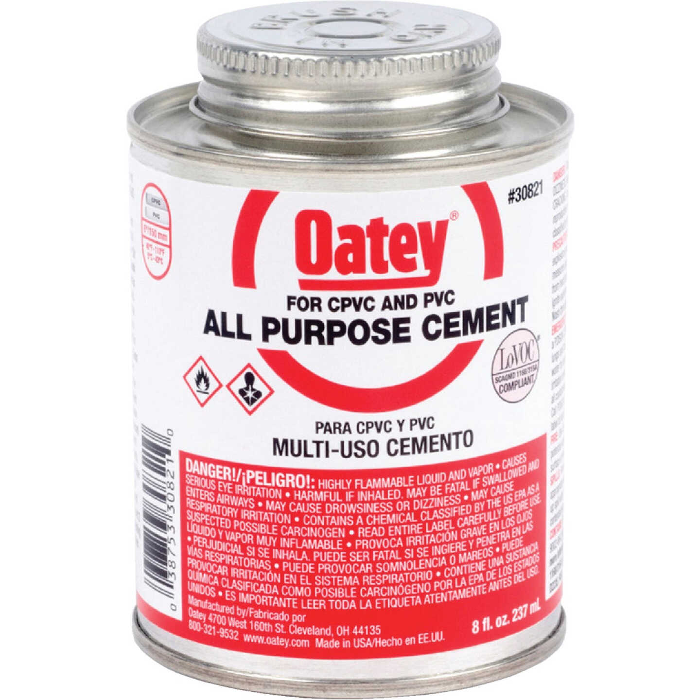 Oatey 8 Oz. Heavy Bodied Clear Multi Purpose Cement CPVC and PVC Image 1