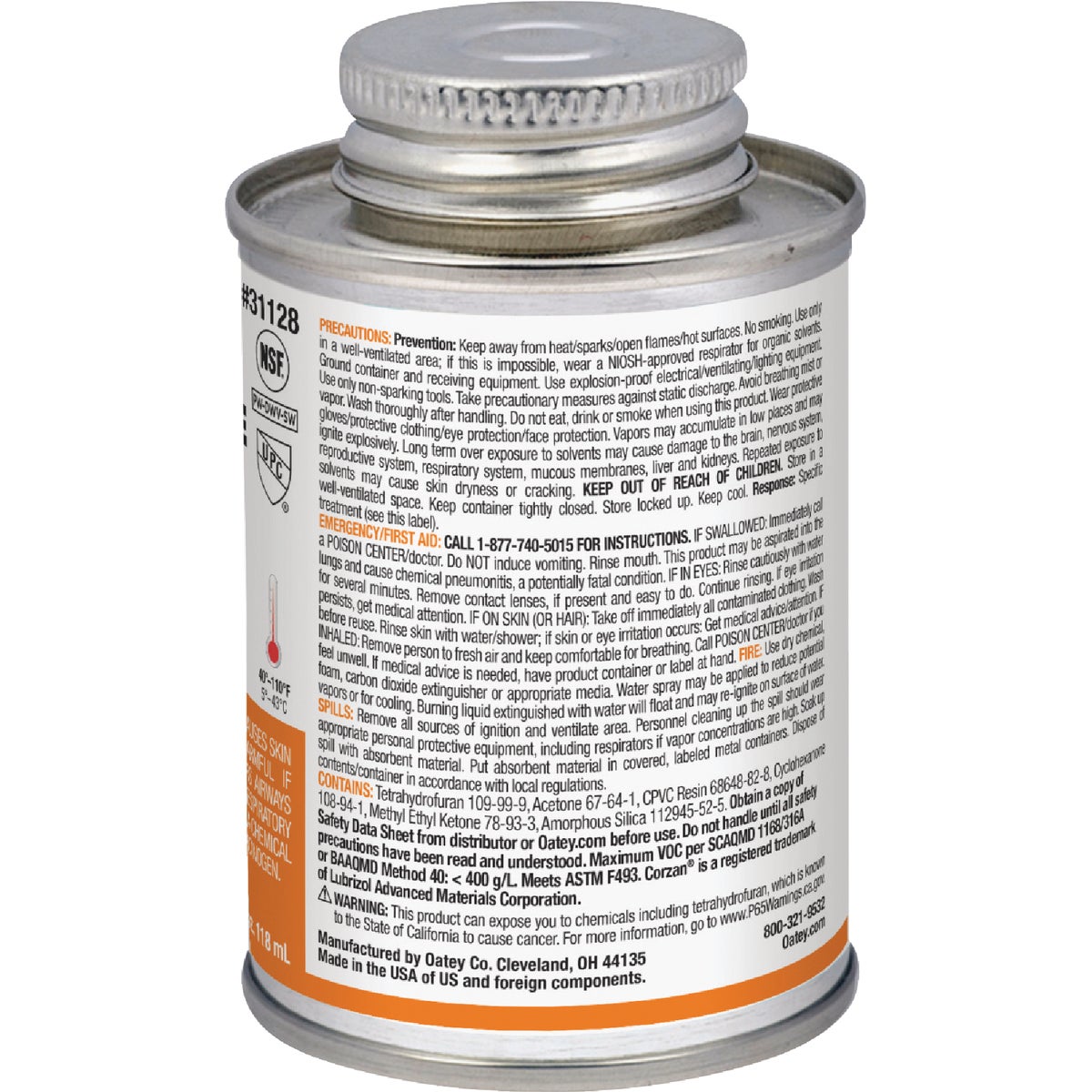 Oatey 4 Oz. Medium Bodied Orange CPVC Cement Image 6