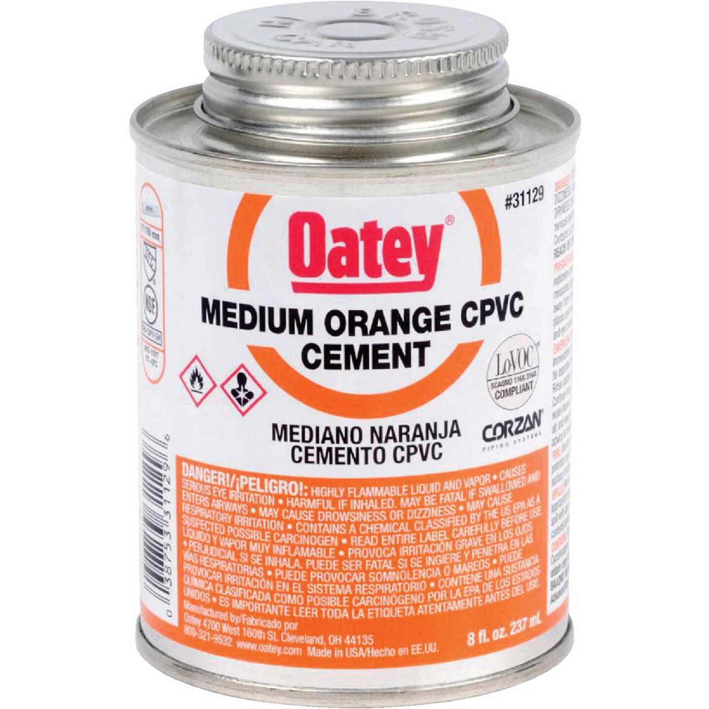 Oatey 8 Oz. Medium Bodied Orange CPVC Cement Image 1