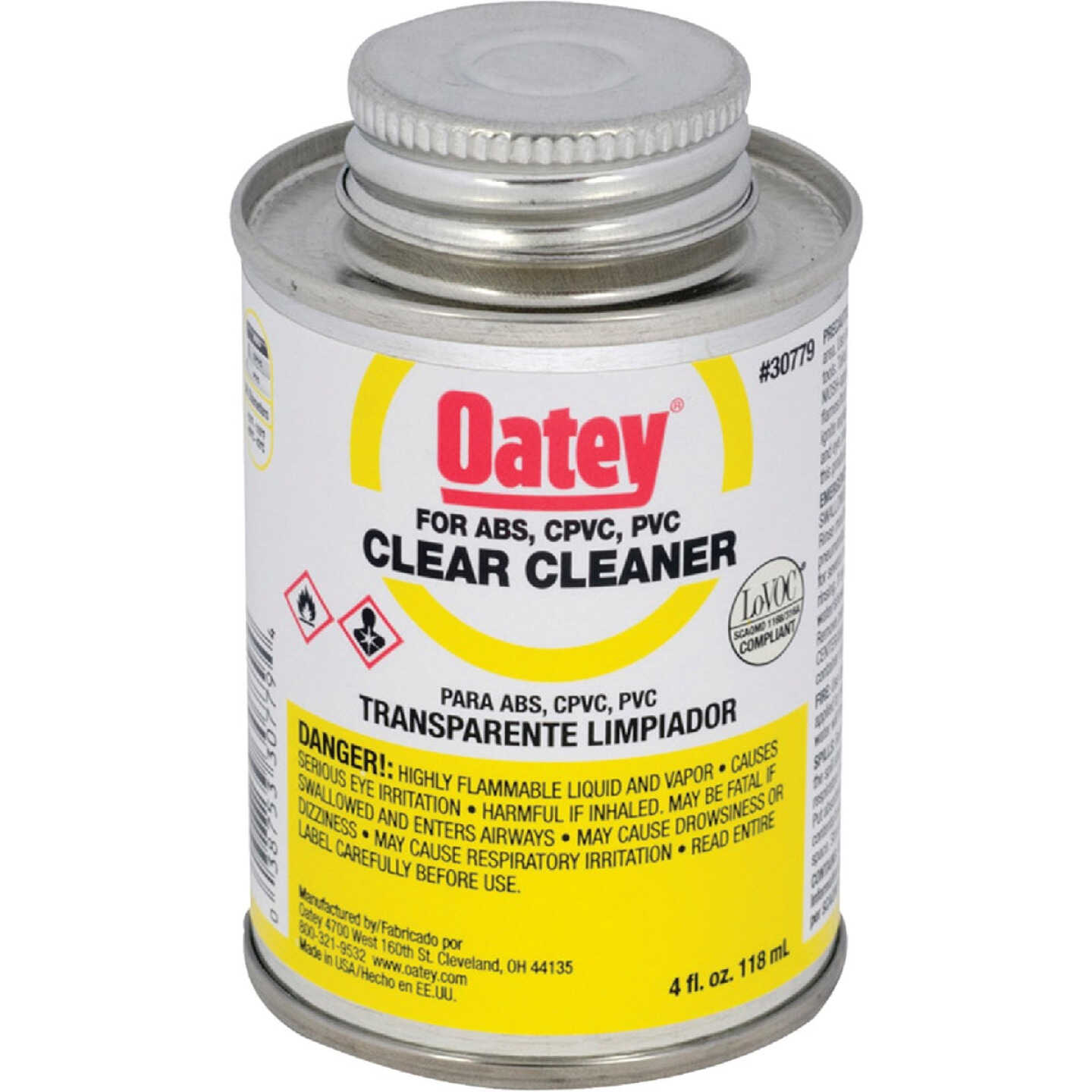 Oatey 4 Oz. All-Purpose Clear PVC Cleaner Image 1