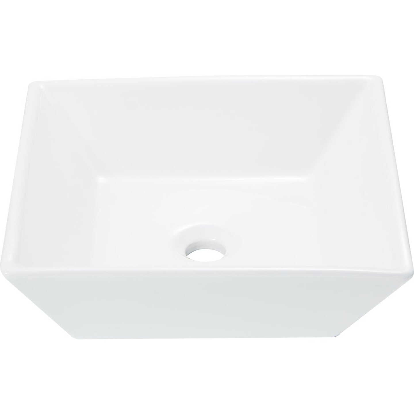 Common Goods Square White Vessel Bathroom Sink Image 2