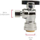 QuickFitting 1/2 In. Push-to-Connect x 1/4 In. O.D. Compression Chrome Plated Brass Quarter-Turn Angle Stop Valve Image 6