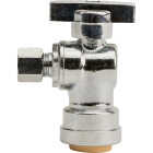 QuickFitting 1/2 In. Push-to-Connect x 1/4 In. O.D. Compression Chrome Plated Brass Quarter-Turn Angle Stop Valve Image 4