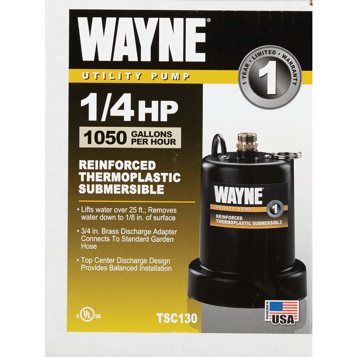 Wayne 1/4 HP Submersible Utility Pump Image 2