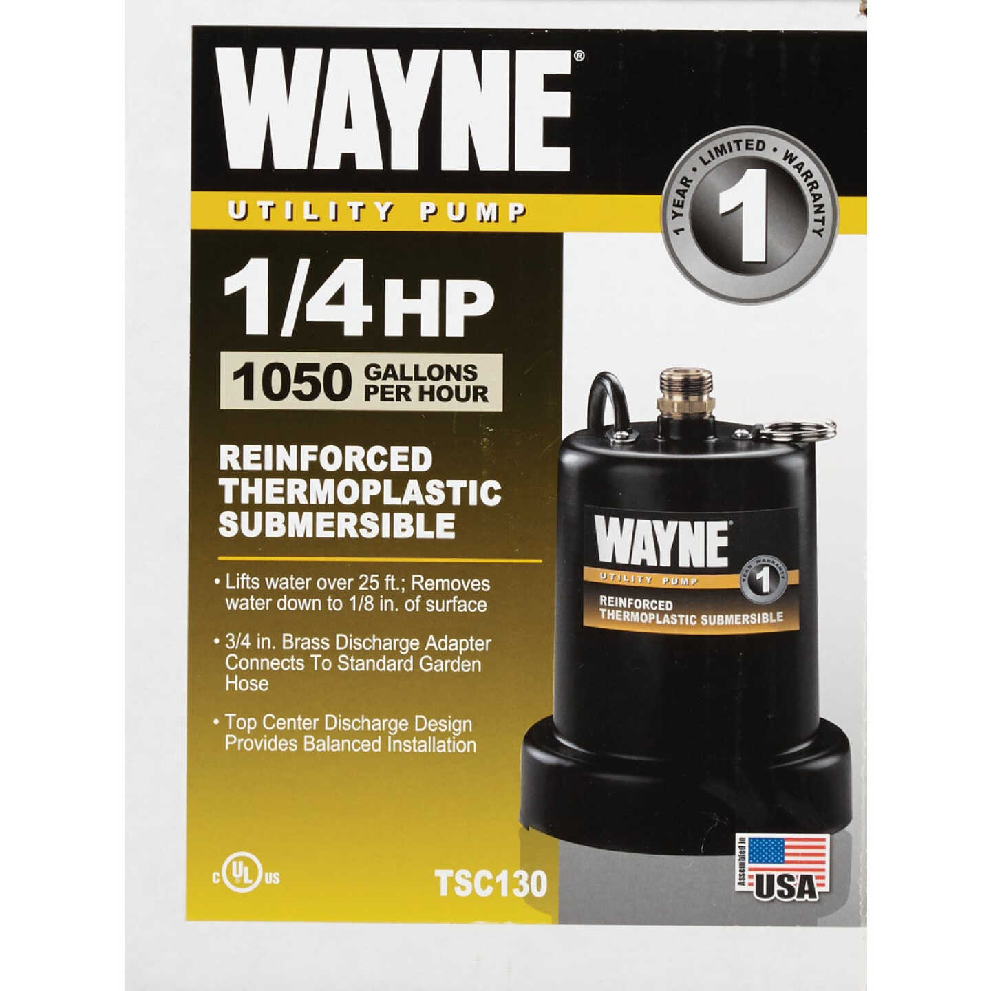 Wayne 1/4 HP Submersible Utility Pump Image 2