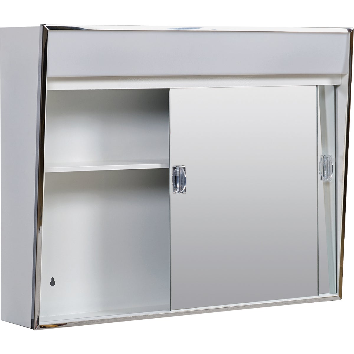 Zenith Stainless Steel 23.5 In. W x 18.25 In. H x 5.63 In. D Bi-View Surface Mount Lighted Medicine Cabinet Image 4