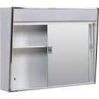 Zenith Stainless Steel 23.5 In. W x 18.25 In. H x 5.63 In. D Bi-View Surface Mount Lighted Medicine Cabinet Image 4