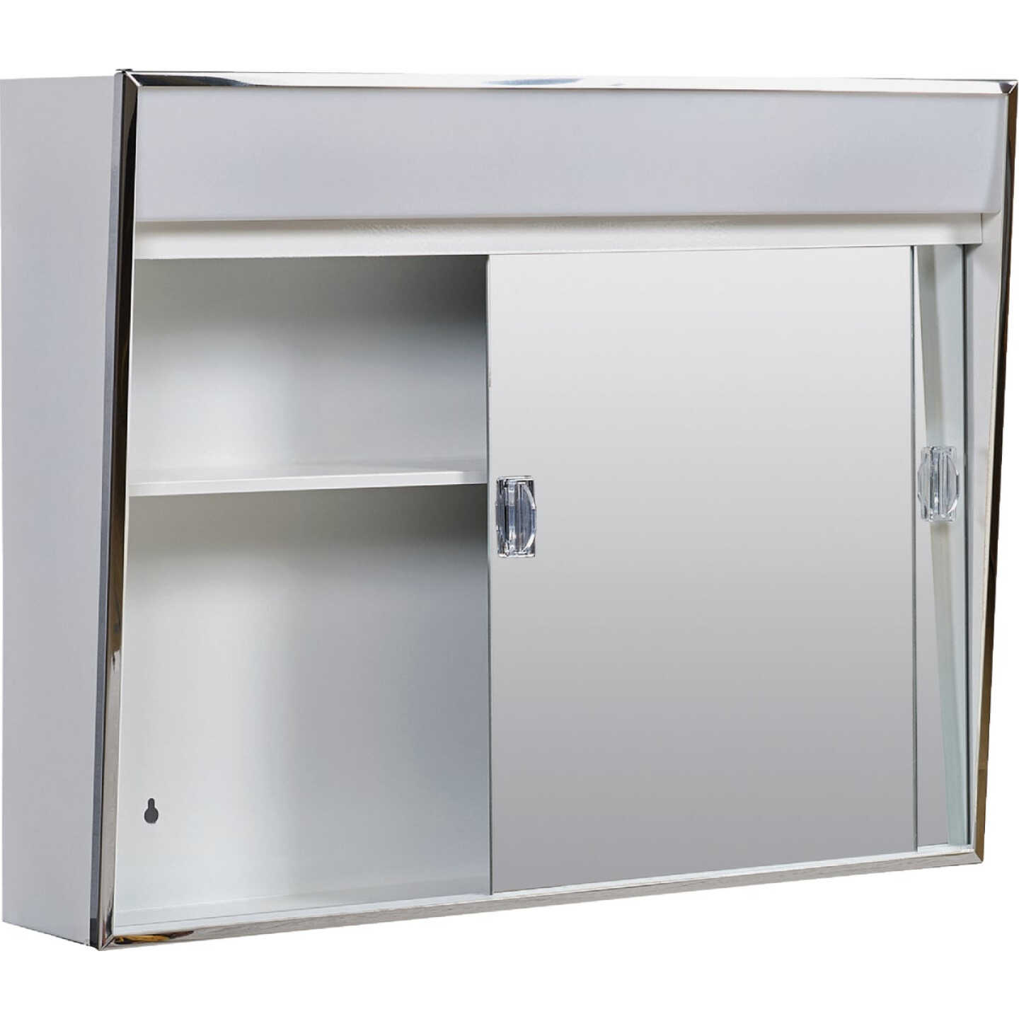 Zenith Stainless Steel 23.5 In. W x 18.25 In. H x 5.63 In. D Bi-View Surface Mount Lighted Medicine Cabinet Image 4