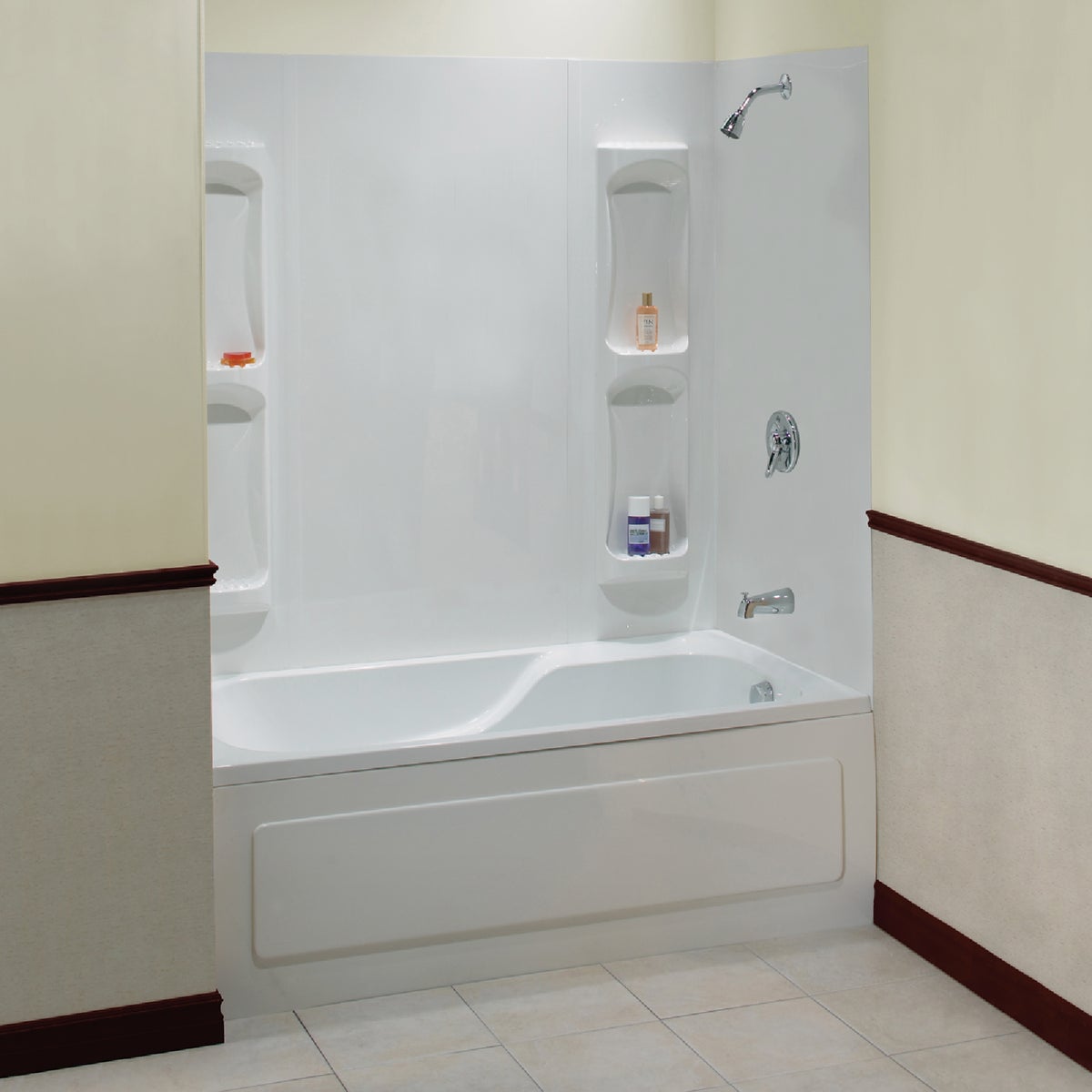 Maax Utah 60-1/2 In. L x 31-3/4 In. W x 59 In. H 5-Piece Glue Up Tub Wall Surround in White