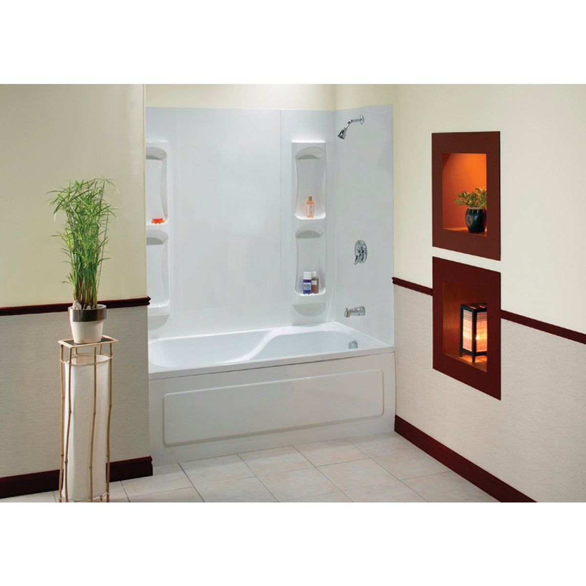 Maax Utah 60-1/2 In. L x 31-3/4 In. W x 59 In. H 5-Piece Glue Up Tub Wall Surround in White Image 2