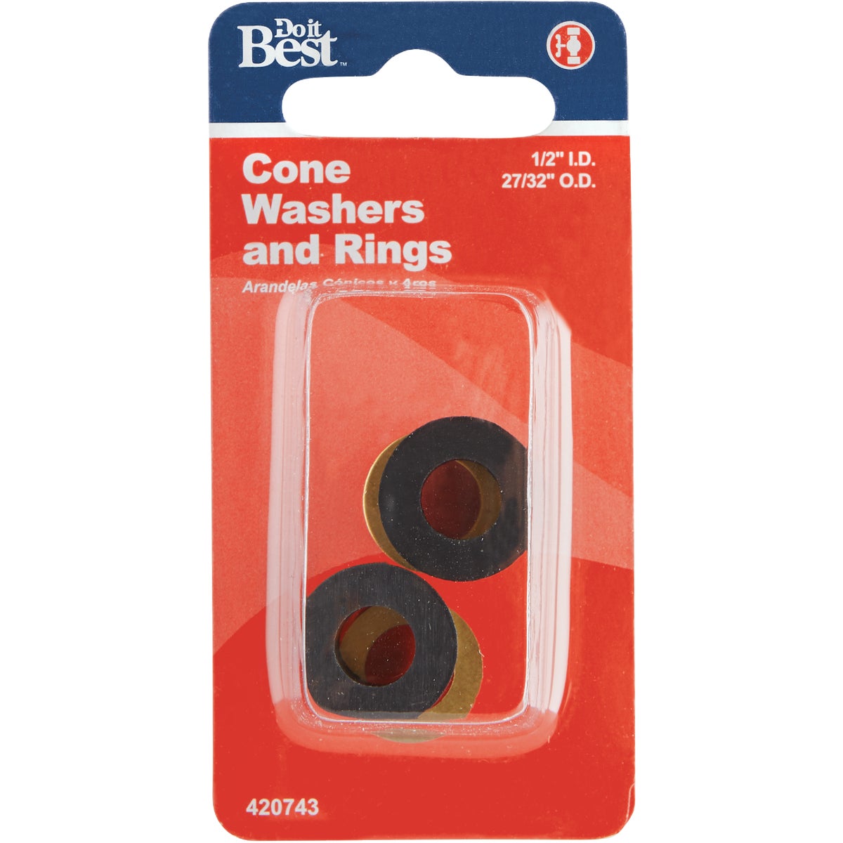 Do it Best 1/2 In. Black Cone Faucet Washer Image 2