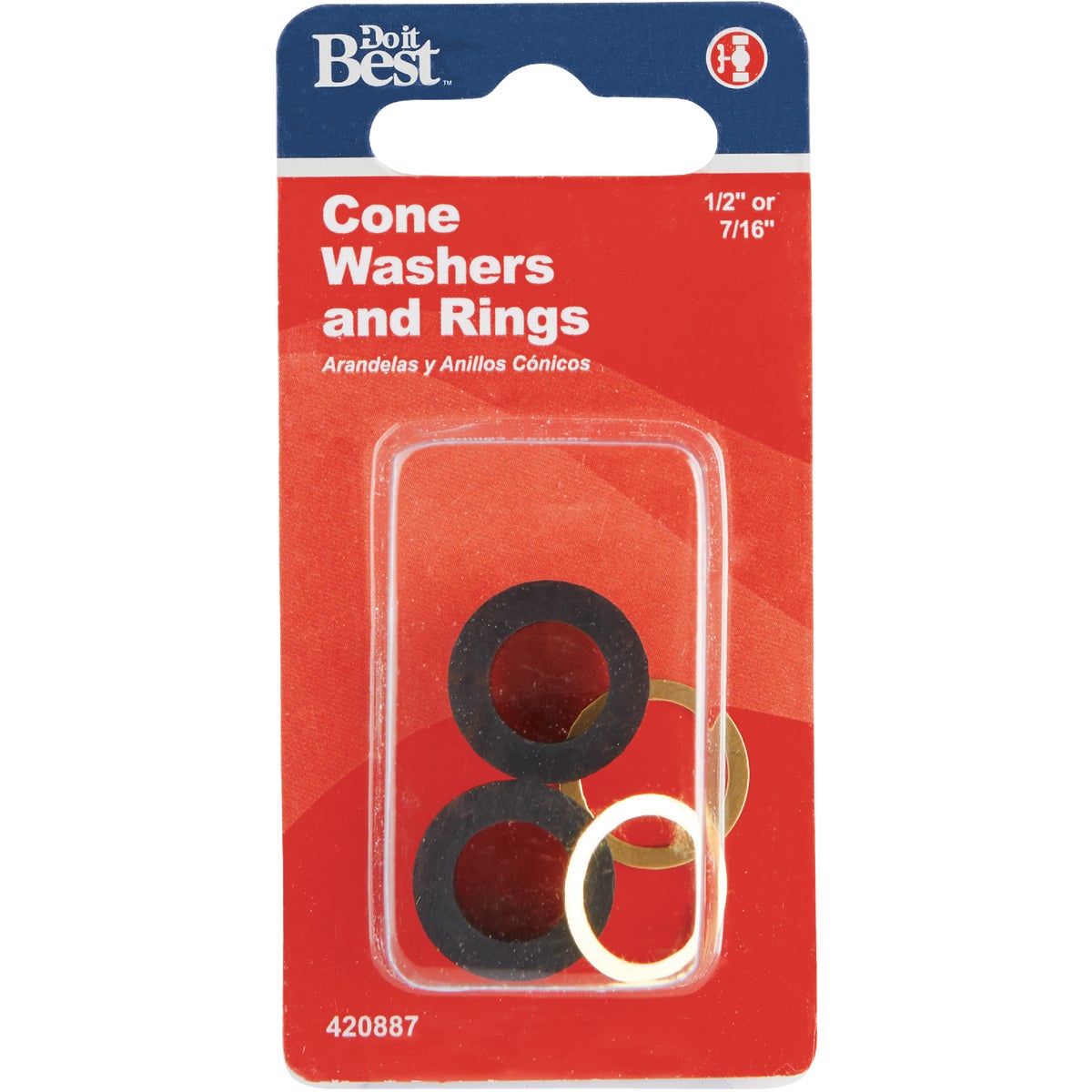 Do it Best 1/2 In. or 7/16 In. Black Cone Faucet Washer Image 2