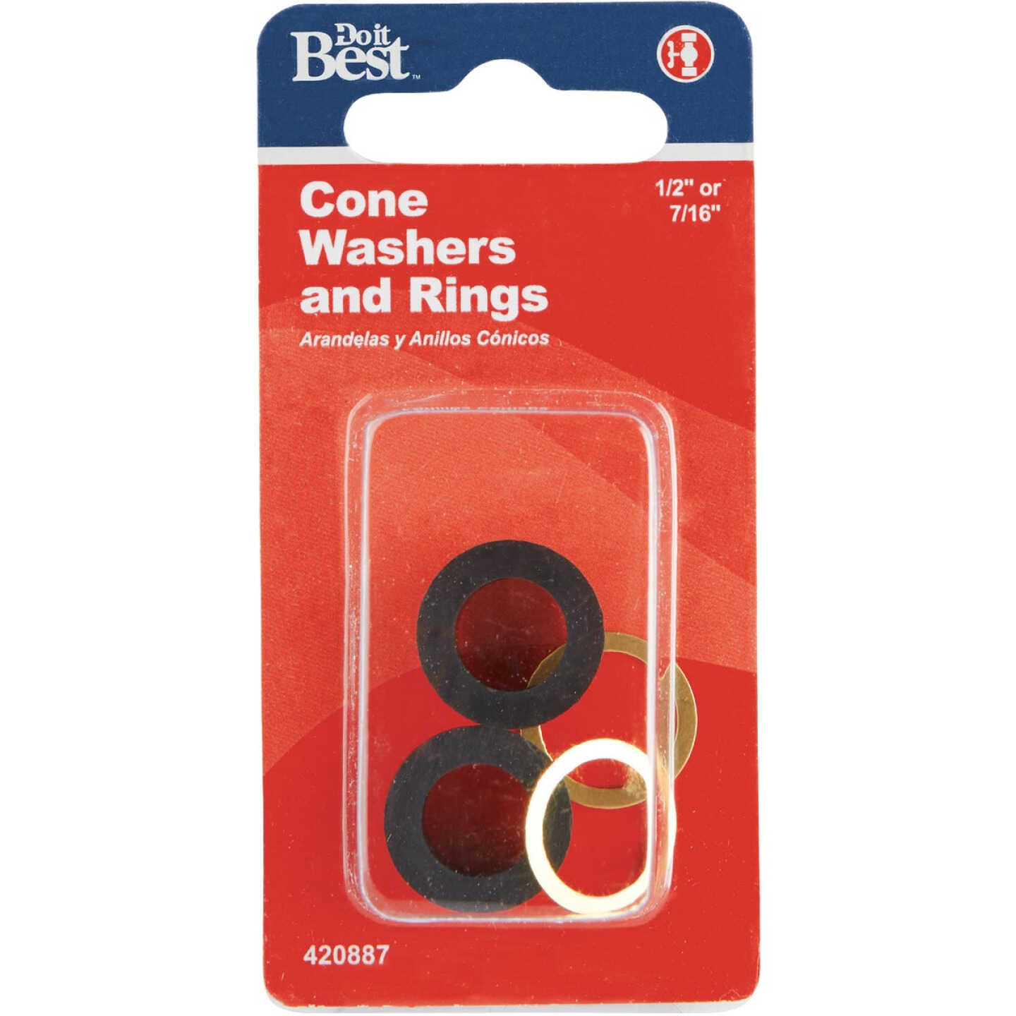 Do it Best 1/2 In. or 7/16 In. Black Cone Faucet Washer Image 2