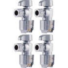 SharkBite 1/2 In. Push-to-Connect x 3/8 In. OD Compression Chrome-Plated Brass Quarter Turn Angle Valve (4-Pack) Image 1