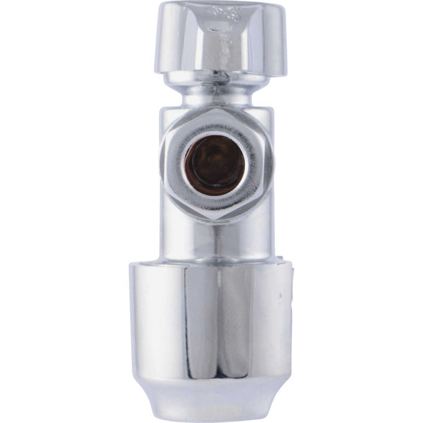 SharkBite 1/2 In. Push-to-Connect x 3/8 In. OD Compression Chrome-Plated Brass Quarter Turn Angle Valve (4-Pack) Image 7