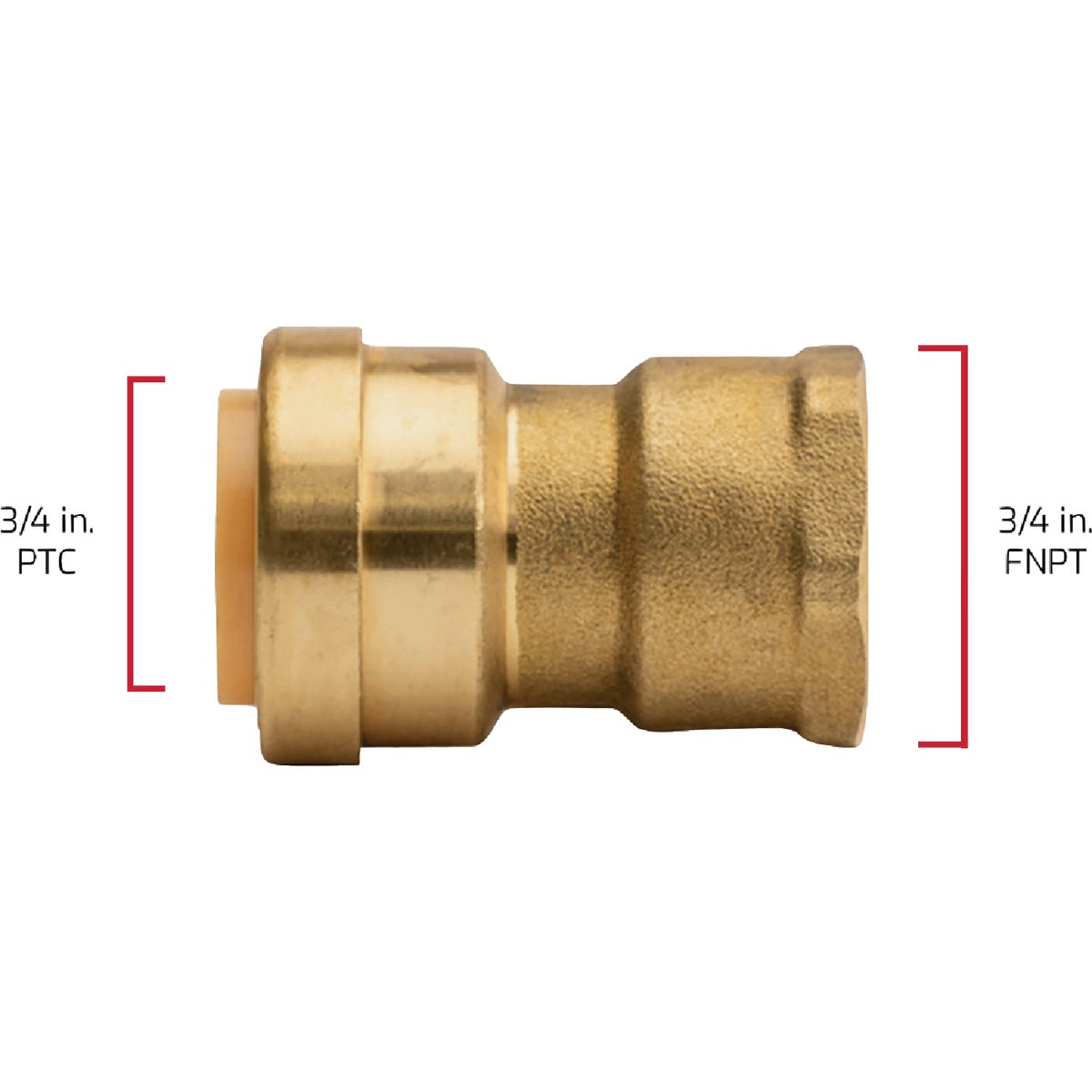 QuickFitting 3/4 In. Push-to-Connect x 3/4 In. FNPT Brass Straight Female Adapter Image 5