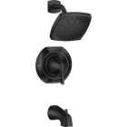 Moen Lindor Posi-Temp 1-Handle Lever Tub & Shower Faucet, Matte Black Image 1