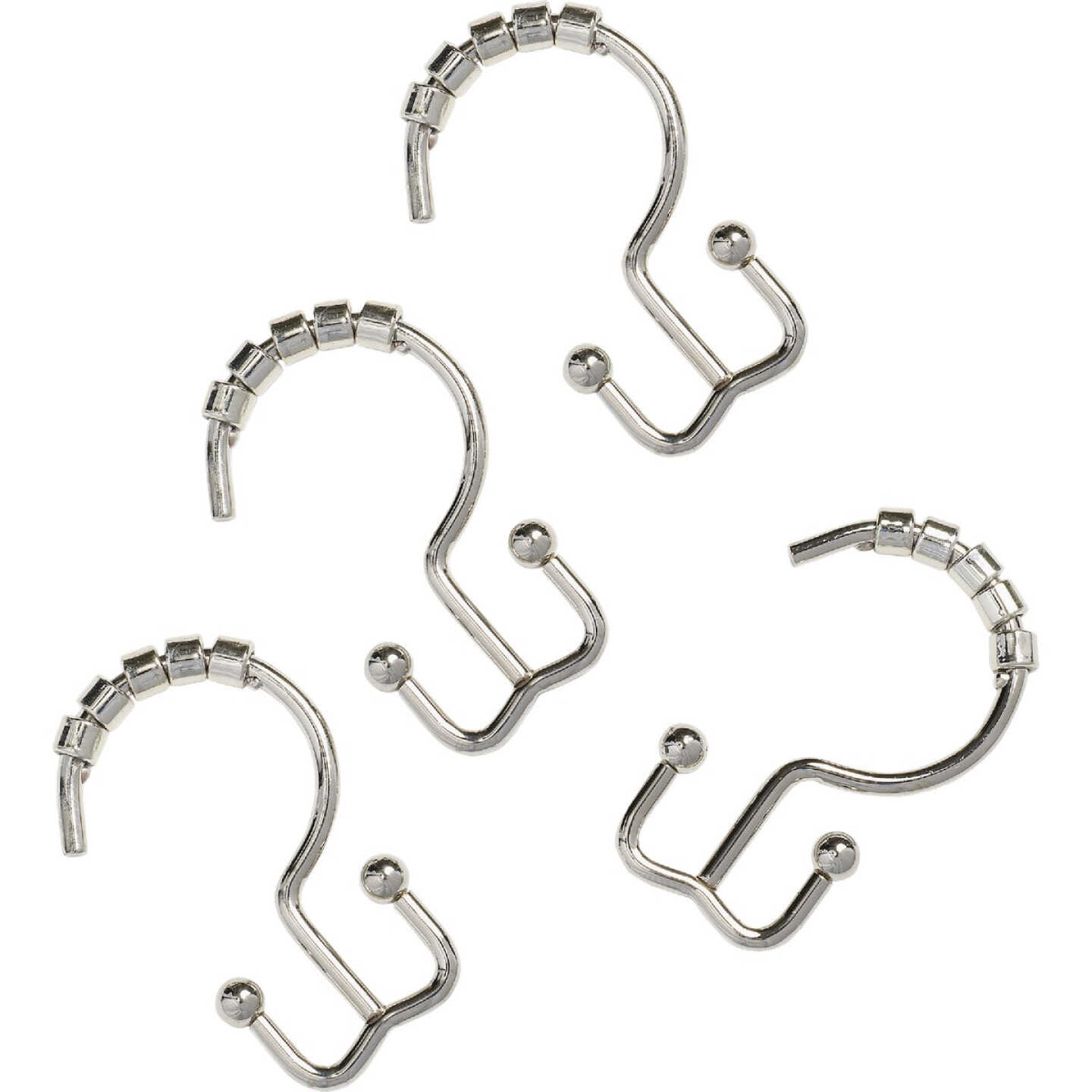 Zenith Zenna Home Chrome Double Roller Shower Curtain Hook (12 Count) Image 4