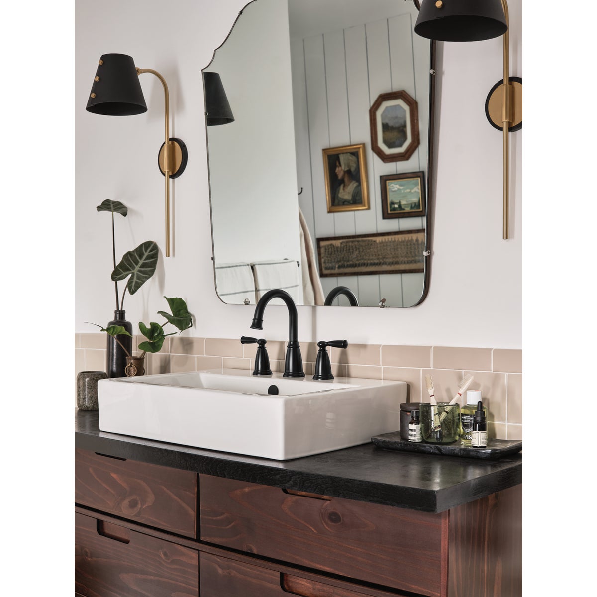 Moen Banbury 2-Handle Lever Widespread Bathroom Faucet, Matte Black Image 3