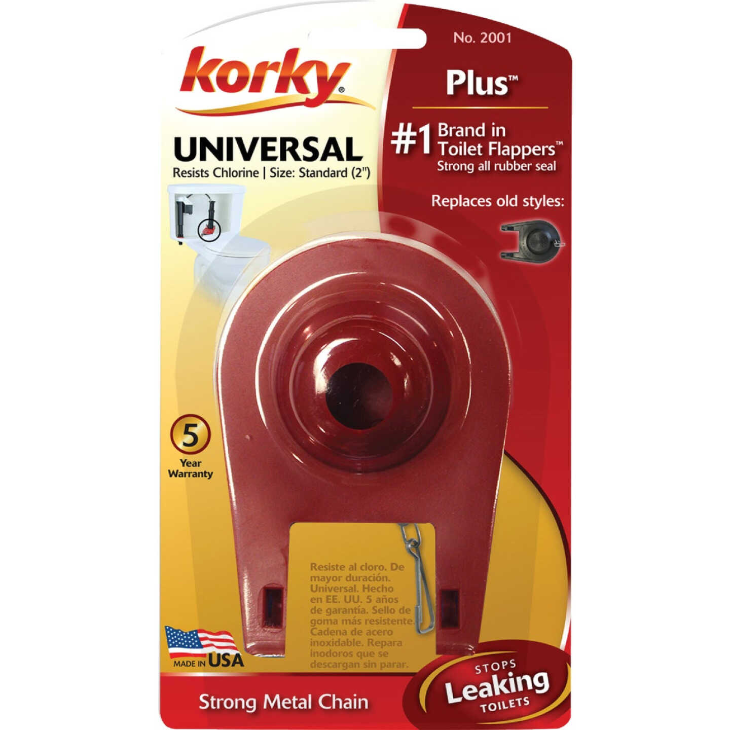 Korky Premium Universal Tank Ball Red Flapper Image 6