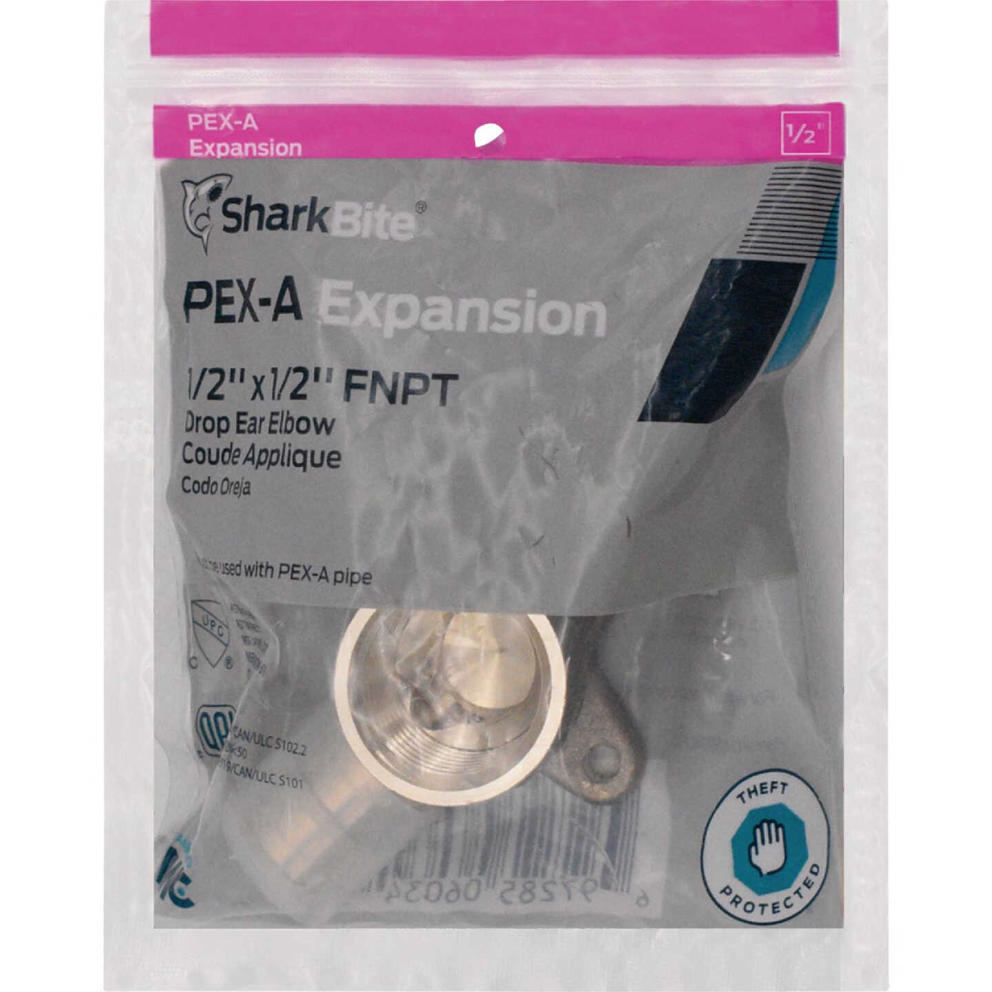 SharkBite 1/2 In. x 1/2 In. FNPT 90 Deg. Brass PEX-A Drop Ear Elbow (1/4 Bend) Image 2