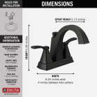 Delta Flynn Matte Black 2-Handle Lever Centerset Bathroom Faucet with Pop-Up Image 2